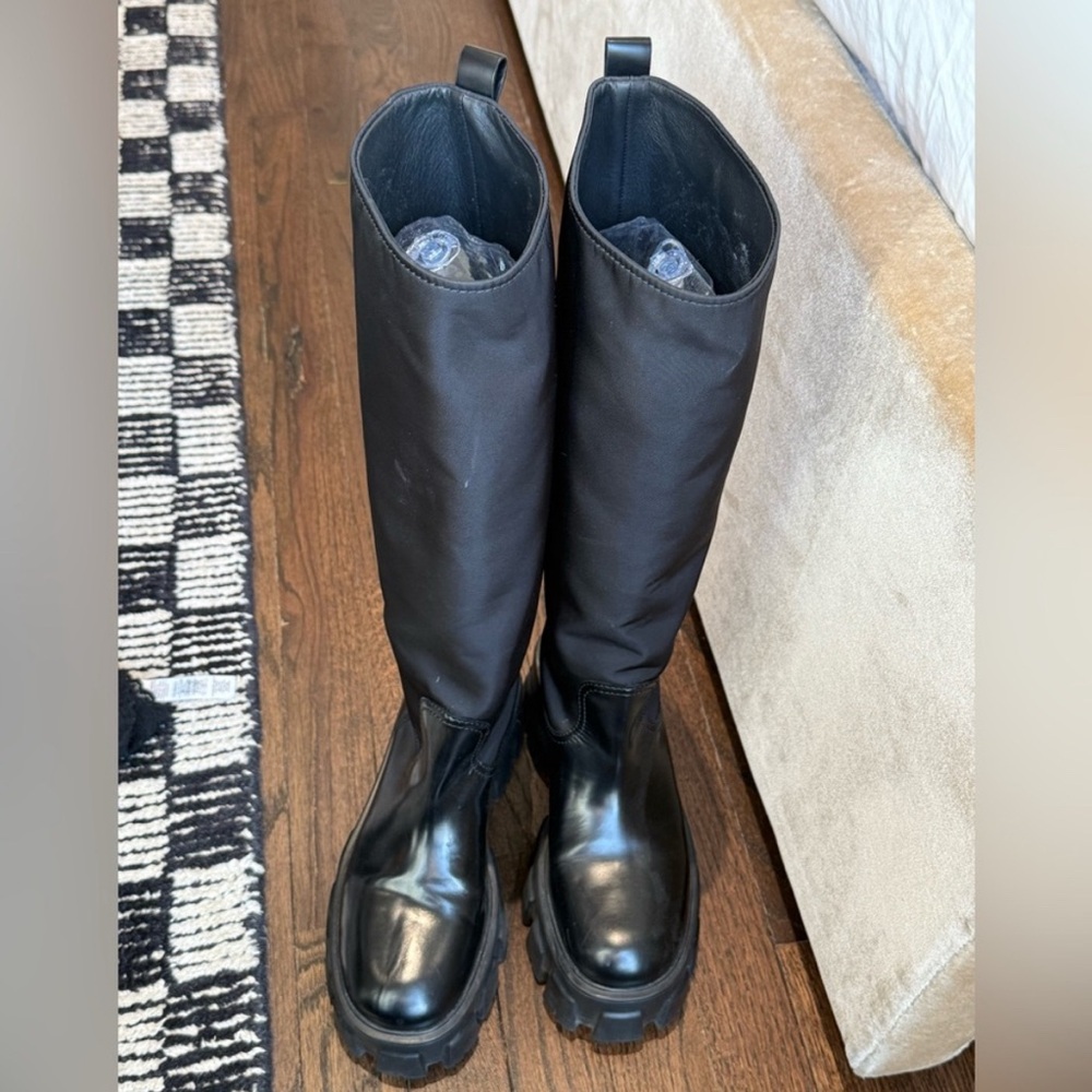 Prada Monolith Black  Boots 37 US 6.5